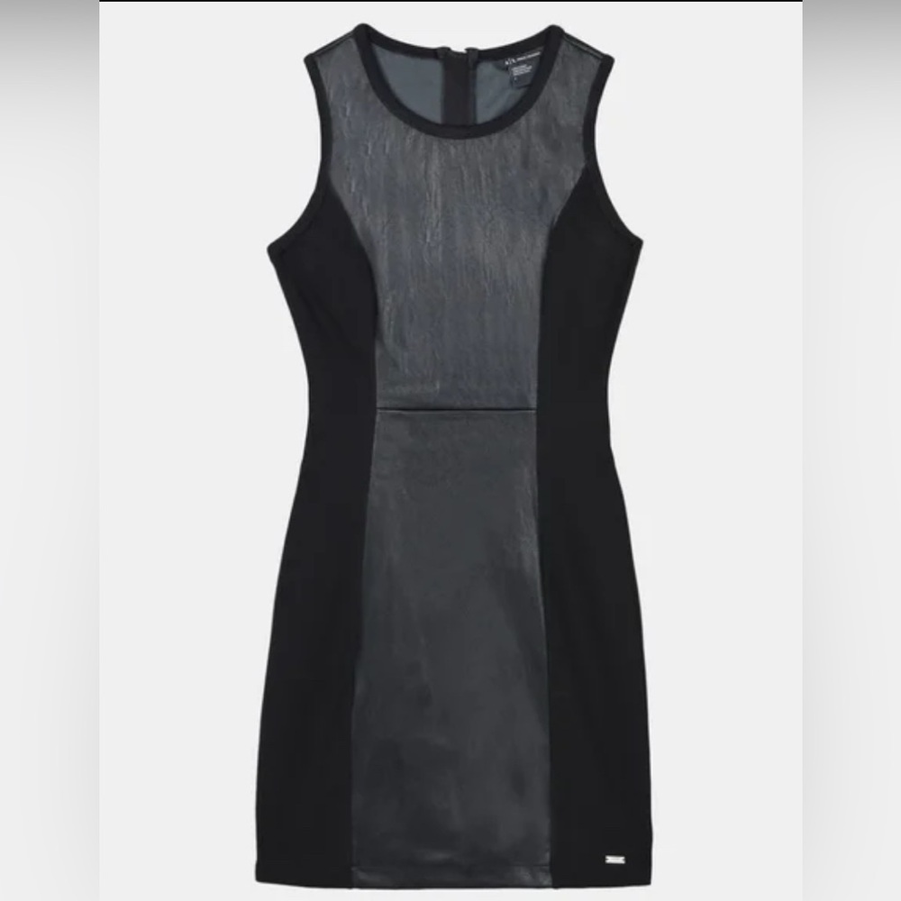Black Leather Mini Dress by Armani Exchange